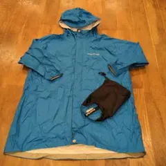 mont-bell レインコート 120 青 収納袋付き