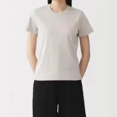 無印良品 婦人 涼感汗じみしにくいクルーネック半袖Tシャツ L/ライトグレーのサムネイル