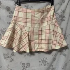 【レア】リズリサ フレアミニスカート　ピンクチェック柄