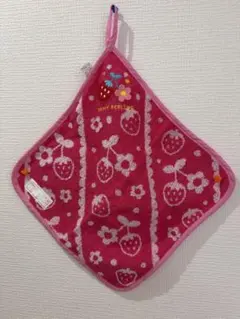 美品いちごデザインとハローキティタオルハローキティと花柄ハンカチ7点セット600