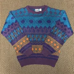 【ヴィンテージ】GITANO ギタノ 総柄ニットセーター L 80s 90s