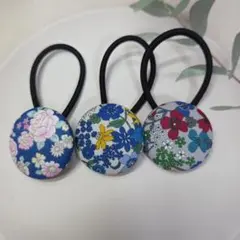 ⑱くるみボタンヘアゴム3個セット