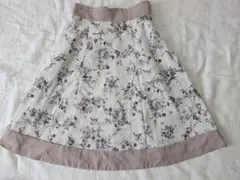 MISCH MASCH 花柄フレアスカート 38 ラベンダーグレー きれいめ