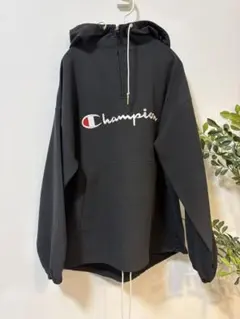 Champion ブラック フード付きパーカー Lサイズ オーバーサイズ