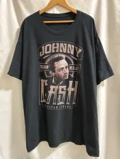 ジョニーキャッシュ バンドTシャツ バンT 黒 ビッグプリント 古着 3XL相当