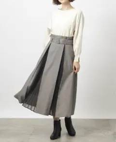 grove プリーツスカート ベルト付き