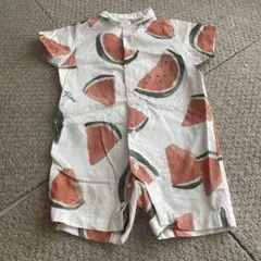 ジェラートピケ　スイカ柄　ロンパース