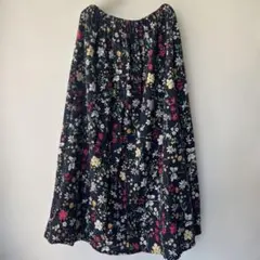チチカカ 花柄フレアスカート M ネイビーのサムネイル