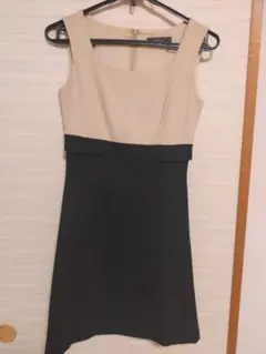 FOXEY ノースリーブワンピース 38 ベージュ/ブラック