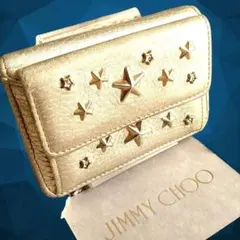 JIMMY CHOO NEMO 三つ折り財布 イタリア製 ライトゴールド スターのサムネイル