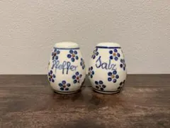 【新品未使用】ポーランド製 ソルト&ペッパー 陶器