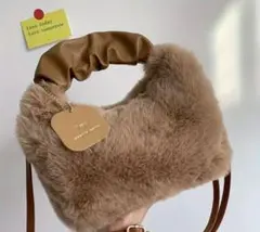 【新品・値下げ】ファーショルダーバッグ ブラウン