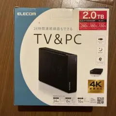 ELECOM 外付けHDD 2.0TB ELD-FTV020UBK