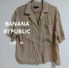 ・BANANA REPUBLIC　半袖シアーシャツ　ベージュ　Мサイズ
