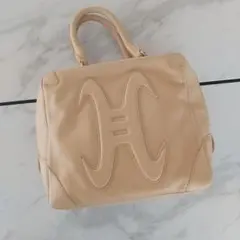 定価約4.5万 美品 コールハーン レザー ボストン バッグ ベージュ スクエア