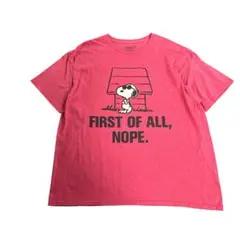 プリントTシャツ　PEANUTS スヌーピー　オーバーサイズ　レッド古着　8#e