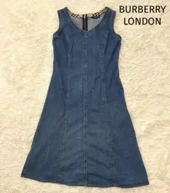 あんな 様専用　バーバリーロンドン　デニムワンピース　ノバチェック　ノースリーブ