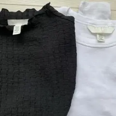H&M 長袖カットソー 2枚セット ホワイト ブラック