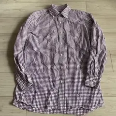 バーバリーロンドン　長袖シャツ チェック ホース刺繍 パープル