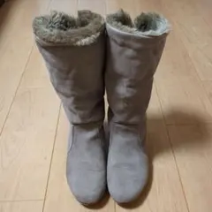 スエード ロングブーツ ファー付き