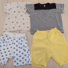 ベビー服セット Tシャツ2枚とショートパンツ2枚