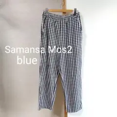 未使用☆SamansaMos2blueギンガムチェックパンツのサムネイル