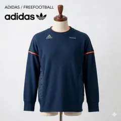 adidas メッシュ長袖シャツ L ダークブルー