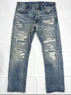 RRL Double RL DAMAGE DENIM PANTS W32のサムネイル