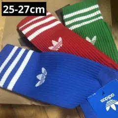 新品3足adidasアディダスオリジナルススリーライン靴下/M25-27cm