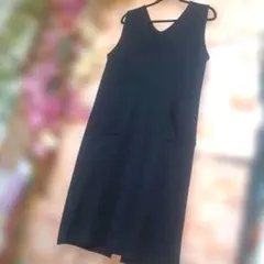 anySIS※オンワード樫山※ニットジャンスカワンピースブラックサイズ4ゆったり