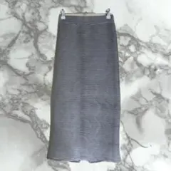 しまむら Lutique ストライプ スリット入り ロングスカート