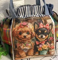 ＊handmade＊2way⭐️CUBE❣️チワワ トイプー❤️キューブトート♡巾着袋