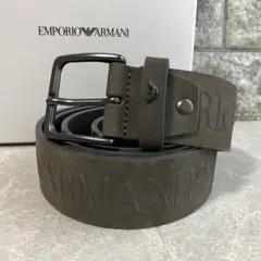 未使用新品 EMPORIO ARMANI イタリア製 イーグル レザーベルト 紺