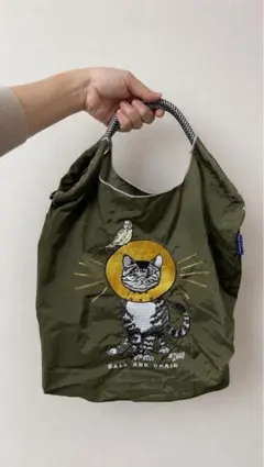 HB1109】60cm紐 ミリタリーライナーリメイクペイシェントバッグ 巾着