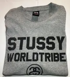 極美品 STUSSY 半袖スウェット グレー ワールドツアー 希少 人気モデル