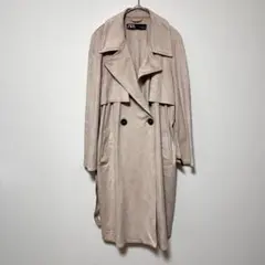 【XS】ZARA ザラ　レディース　コート　秋春冬　シンプル　薄ピンク　おしゃれのサムネイル