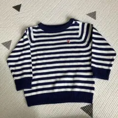 ニットセーター ネイビー/ホワイト