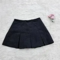 GRL グレイルボックス プリーツ ミニスカート ダークグレー S インパン付き