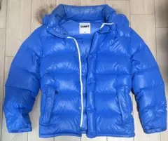 CAMP7 ファーフード付きダウンジャケット XL ブルー肉厚のサムネイル