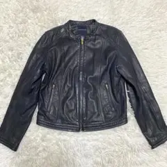 トゥモローランド　レザージャケット　羊革　ノーカラー