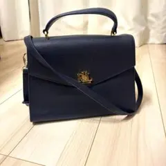 ローレンラルフローレン　サッチェルバッグ　ネイビー