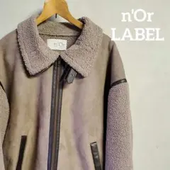 n'Or LABEL 配色パイピング異素材ジャケット ボンバージャケット モカ