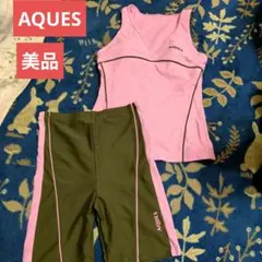 AQUES/スポーツ用水着 Mサイズ ピンク/ブラウン
