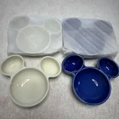 ♡新品未使用♡Disney♡ディズニー♡ミッキーマウス♡食器♡４個セット♡青と白のサムネイル