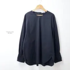 美品☆23SS☆セオリーリュクス パフスリーブ コットン ブラウス ブラック