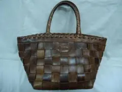 レディース　中古　ハンドバッグ　イビザ　IBIZA　レザー　ダークブラウン　Y