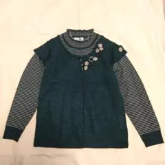 【匿名配送】ニット　セーター　花モチーフ　M〜L　婦人服