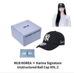 MLB カリナエディションキャップ aespa Karina コラボ帽子ネイビー