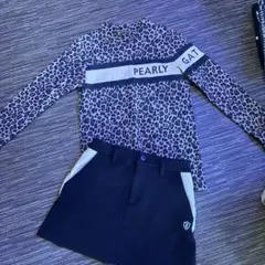 PEARLY GATES ヒョウ柄長袖シャツとスカートセット S