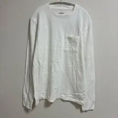 グッドフェロー Tシャツ クルーネック長袖 無地 S 白 綿 デイリー